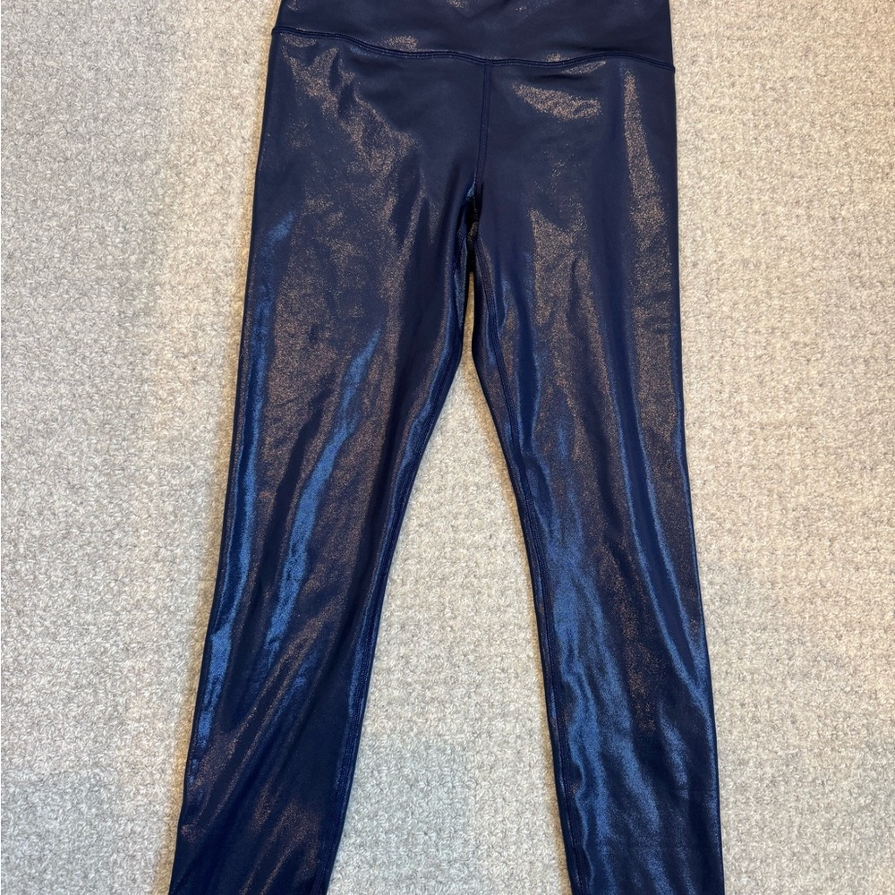 Athleta Simone Biles Deep Blue shimmer 7/8 leggings. Size small.